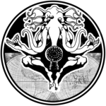 A anthropomorphic elephant in a circle logo